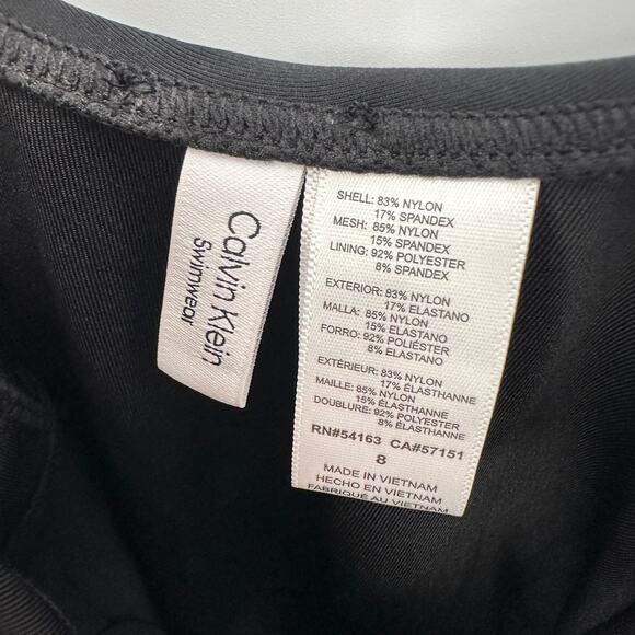 CALVIN KLEIN Black Twist-Front Tummy-Control One-Piece Swimsuit // 8 - Picture 9 of 14